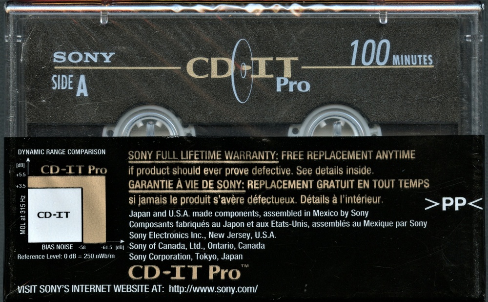 Аудіокасета Sony CD-IT PRO 100 (1995) T058 фото