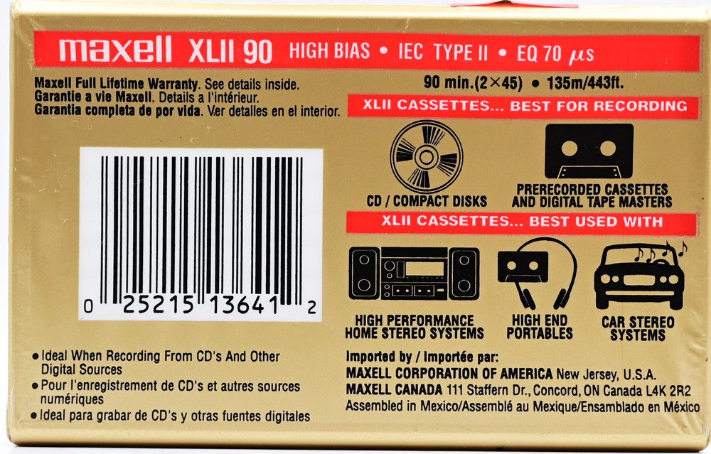 Аудіокасета Maxell XL II 90 (2000) T117-3 фото