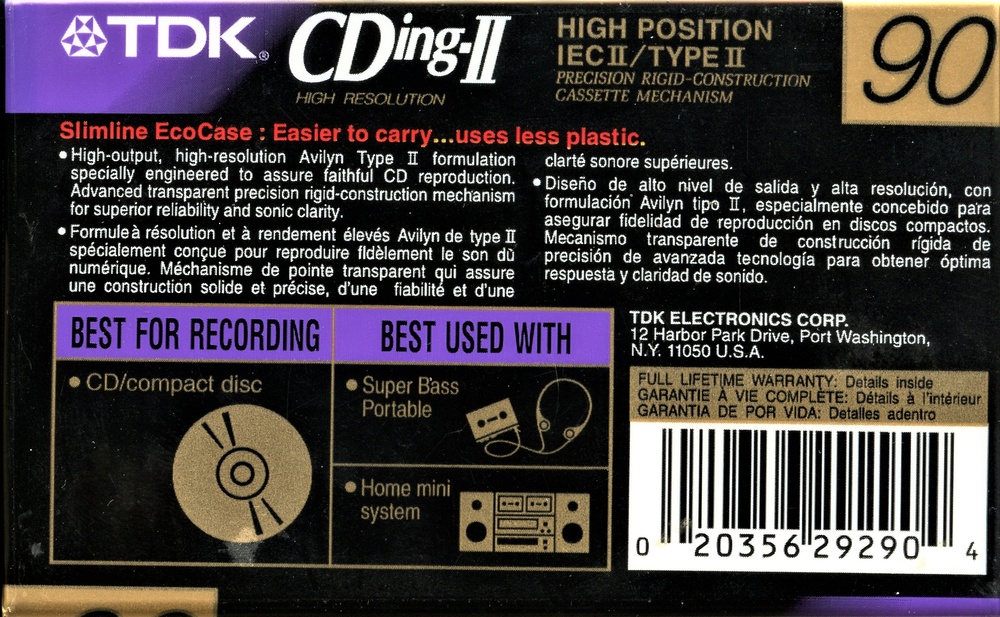 Аудіокасета TDK CDing II 90 (1992) T071 фото