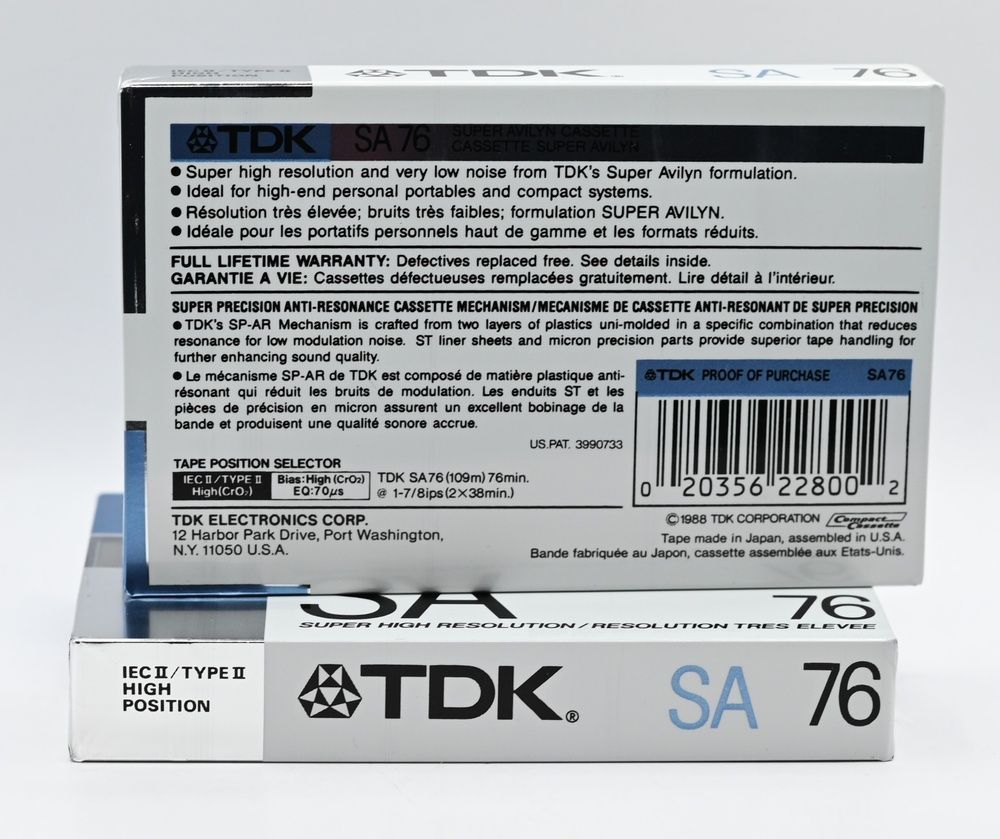 Аудіокасета TDK SA 76 (1988) 4600590 фото