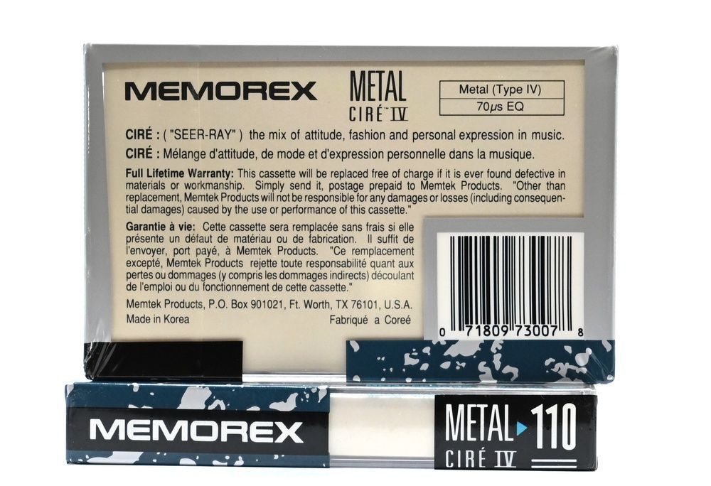 Аудіокасета Memorex CIRE IV 110 (1991 - 1992) T11585 фото