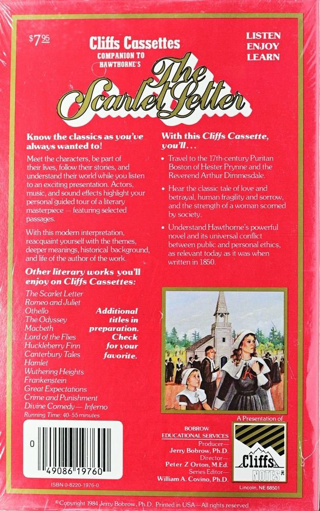 Аудіокасета Cliffs Cassettes The Scarlet Letter (1984) - нова 07276 фото