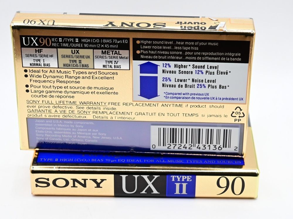 Аудіокасета: Sony UX 90 (1992) 01900 фото