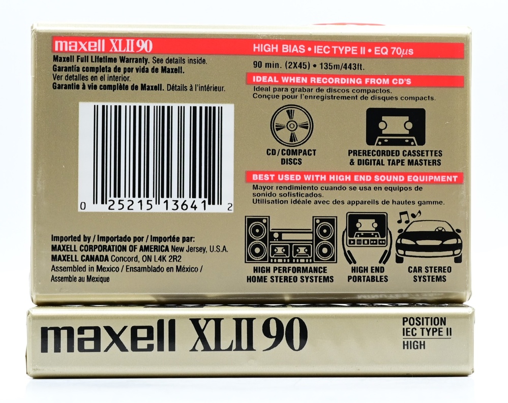 Аудіокасета Maxell XL II 90 (2002) T190 фото