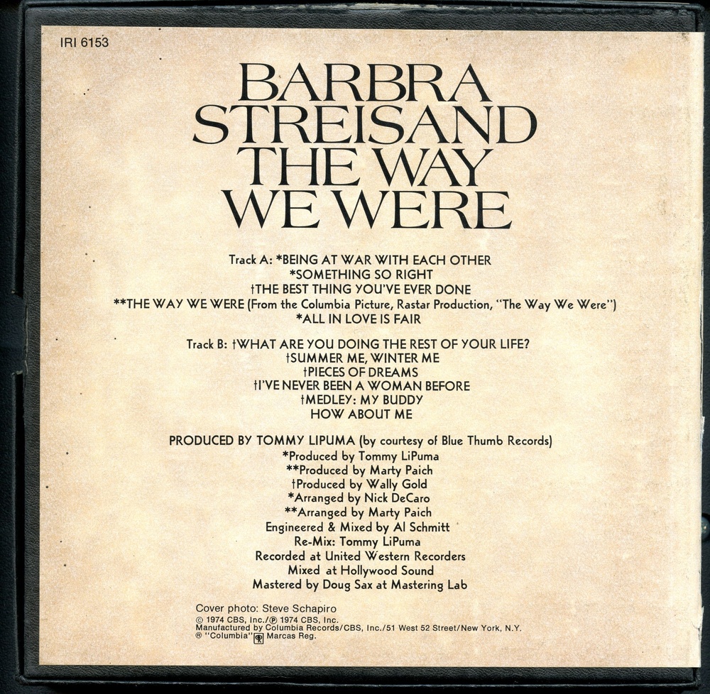 Магнітна студійна стрічка Barbra Streisand ‎– The Way We Were T040_S2 фото