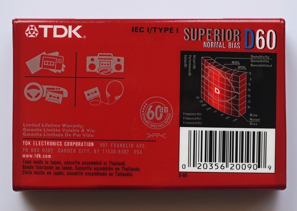 Аудіокасета TDK Superior D 60 (2003) 3T0091 фото
