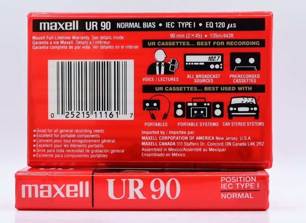 Аудіокасета MAXELL UR 90 (2000) 90459 фото