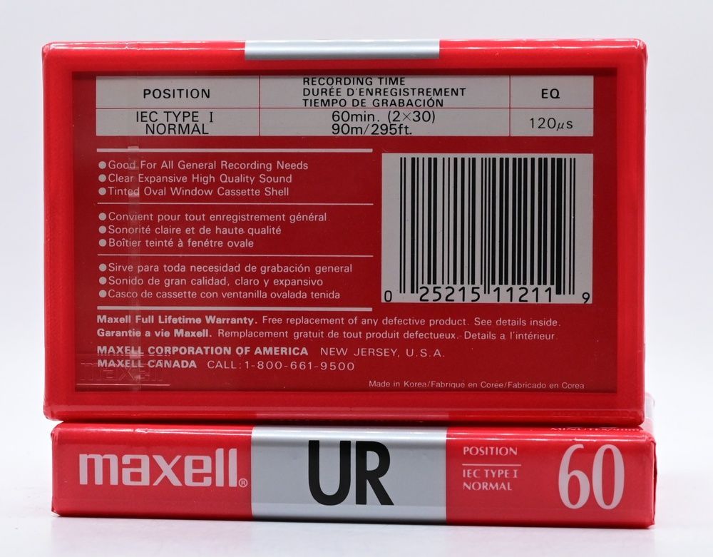 Аудіокасета MAXELL UR 60 (1996) 00459 фото
