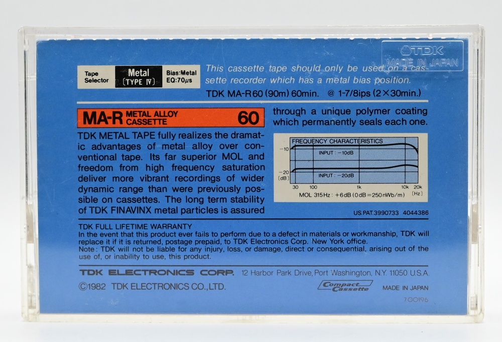 Аудіокасета TDK MA-R 60 (1982) T072_60 фото